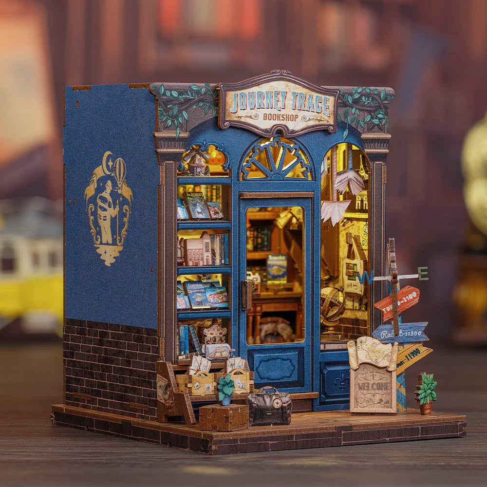 Cutebee DIY Miniature Booknook 3D Wooden Puzzle Bookshelf Insert for Dollhouses Perfect Child Birthday Gift Home Decor