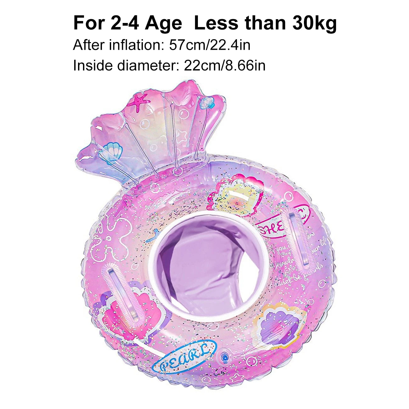 1PC Transparent shell shape Baby float Pool floats kids Pool float Children's seat with swimming ring