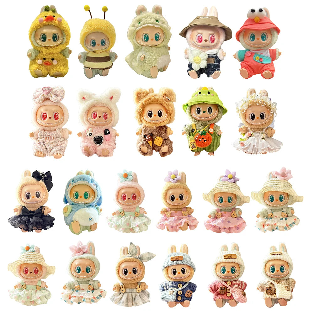 Labubu Plush Doll Clothes Kawaii Doll Clothes Doll Little Clothes Cartoon Cute Clothes Dolls Accessories Christmas Gift