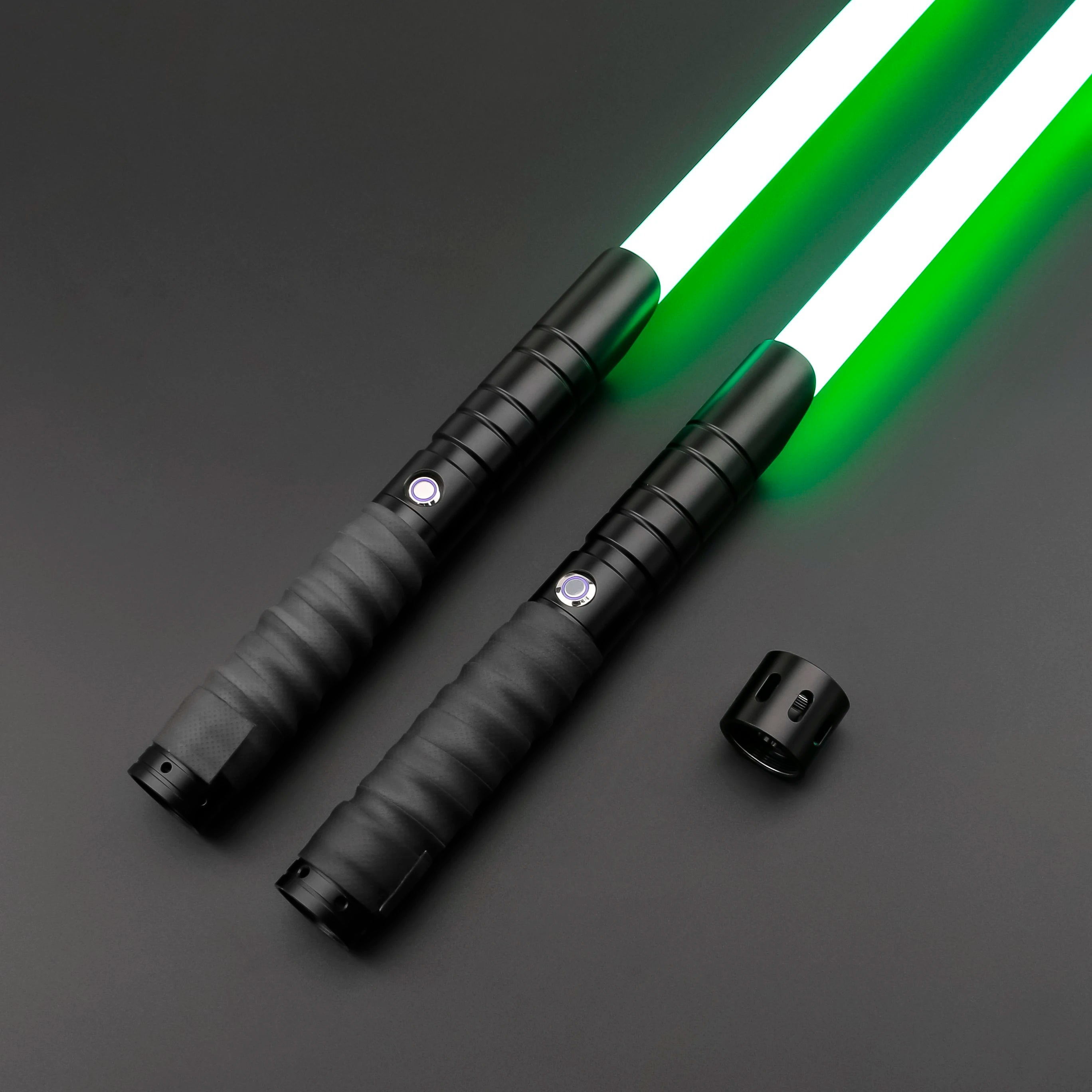 TXQSABER Double Heavy Dueling Lightsaber Smooth Swing Laser Sword Metal Hilt with Strap Blaster Force Jedi Training Cosplay Kids