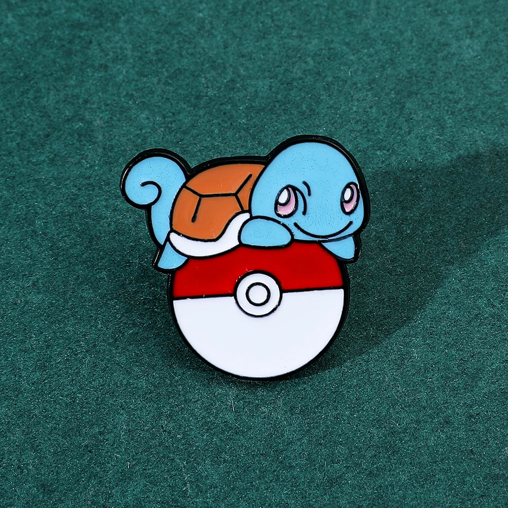 Anime Pokemon Enamel Pin Kawaii Poke Ball Pikachu Squirtle Charmander Metal Badge Brooch Jacket Jeans Lapel Pin Toys Accessories