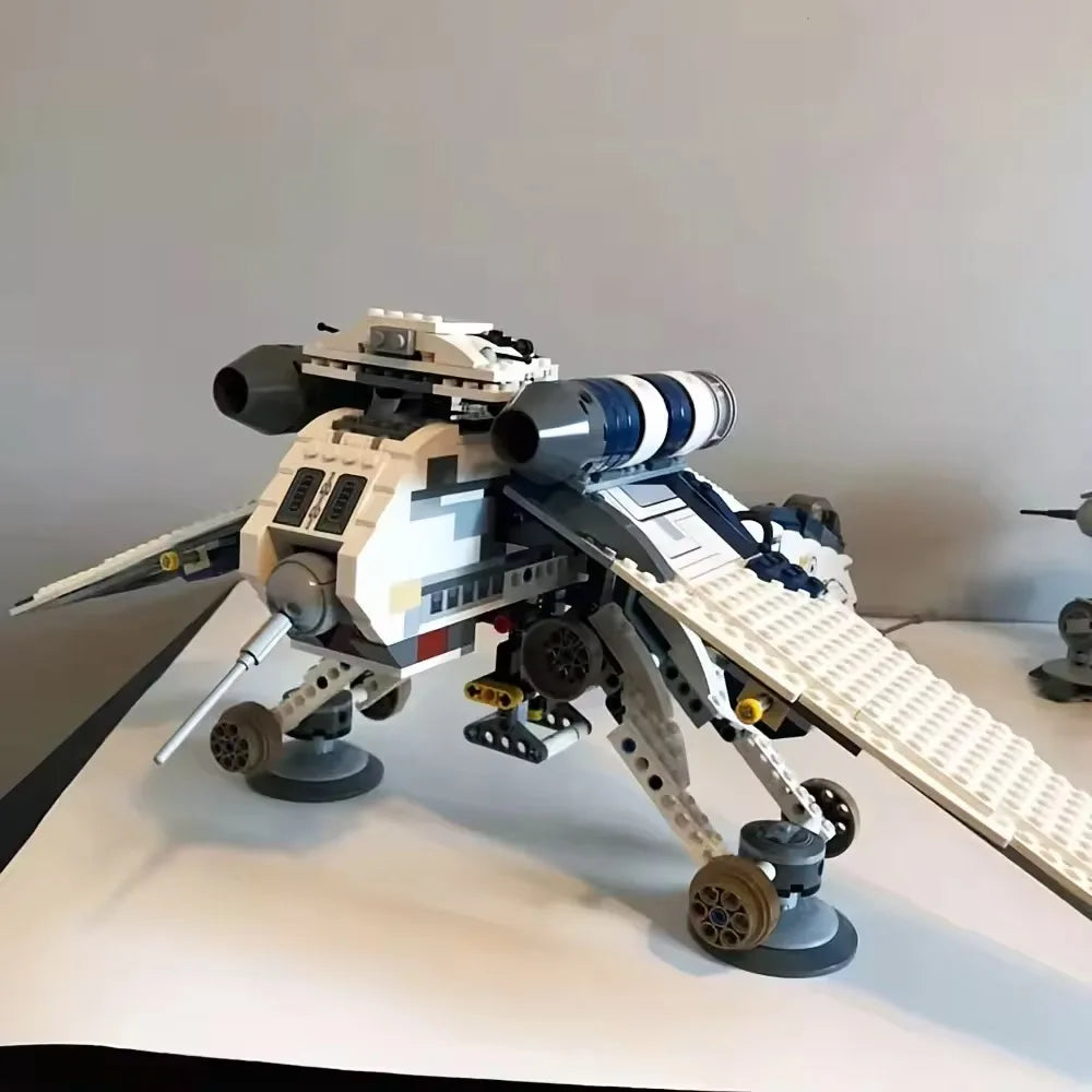 In stock UCS 1788pcs plan‘s ’AT-OT Republic Dropiship Starifighter Space 05053 10195 Model Building Blocks Star Toy With Brick