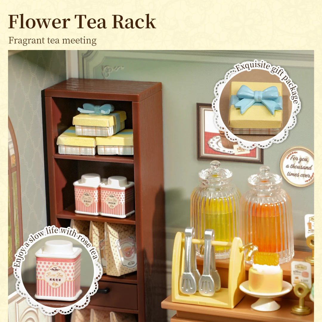 Robotime Rolife Super Creator Series Plastic Dollhouse Building Blocks for Kids Yum Burgers Leisurely Cheers Bar Sweet Sips Tea