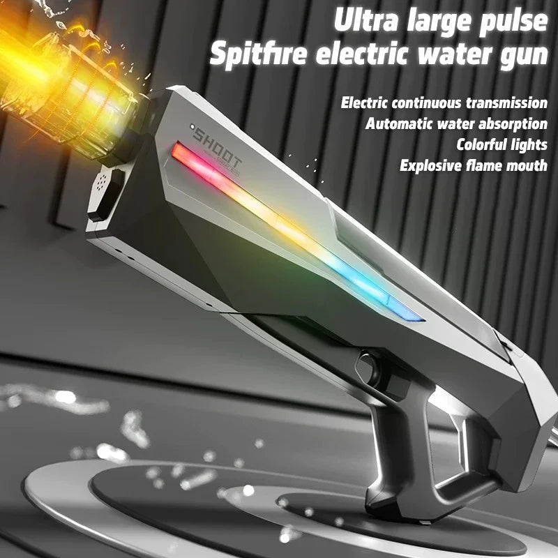 Fully Automatic Fire Electric Water Gun Toy Summer Outdoor With LED Lights , Adult Pool Battle Shooting Toy Water Gun Boy Gift
