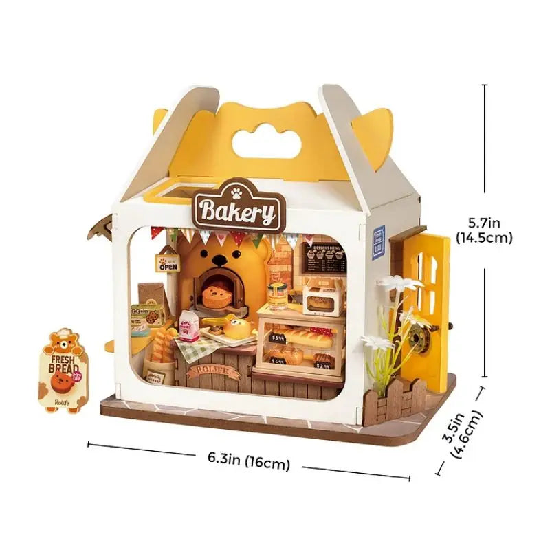 Robotime Rolife Food Box Shop DIY Miniature House Kit Easy Assembly Building Block Kits for Children Kids Sweet Color Design