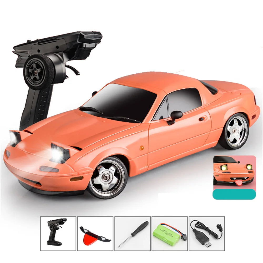 LDRC 1804 RTR 1/18 2.4G RWD RC Car Drift for Mazda MX-5 Gyro LED Light On-Road Full Proportional Alloy Body Shell Racing Vehicle