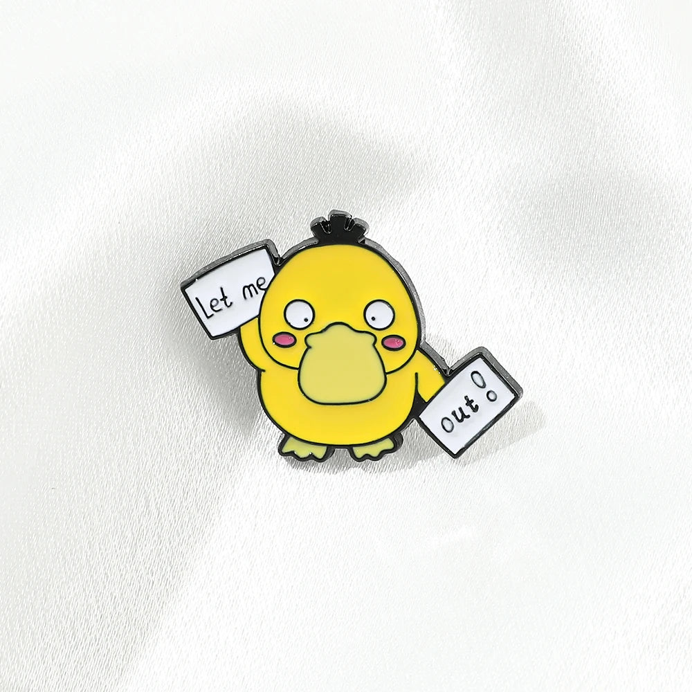 Kawaii Pokemons Psyducks Enamel Pins Brooch for Backpack Badge Accessories Cute Psyduck Pins for Kids Toys Gifts