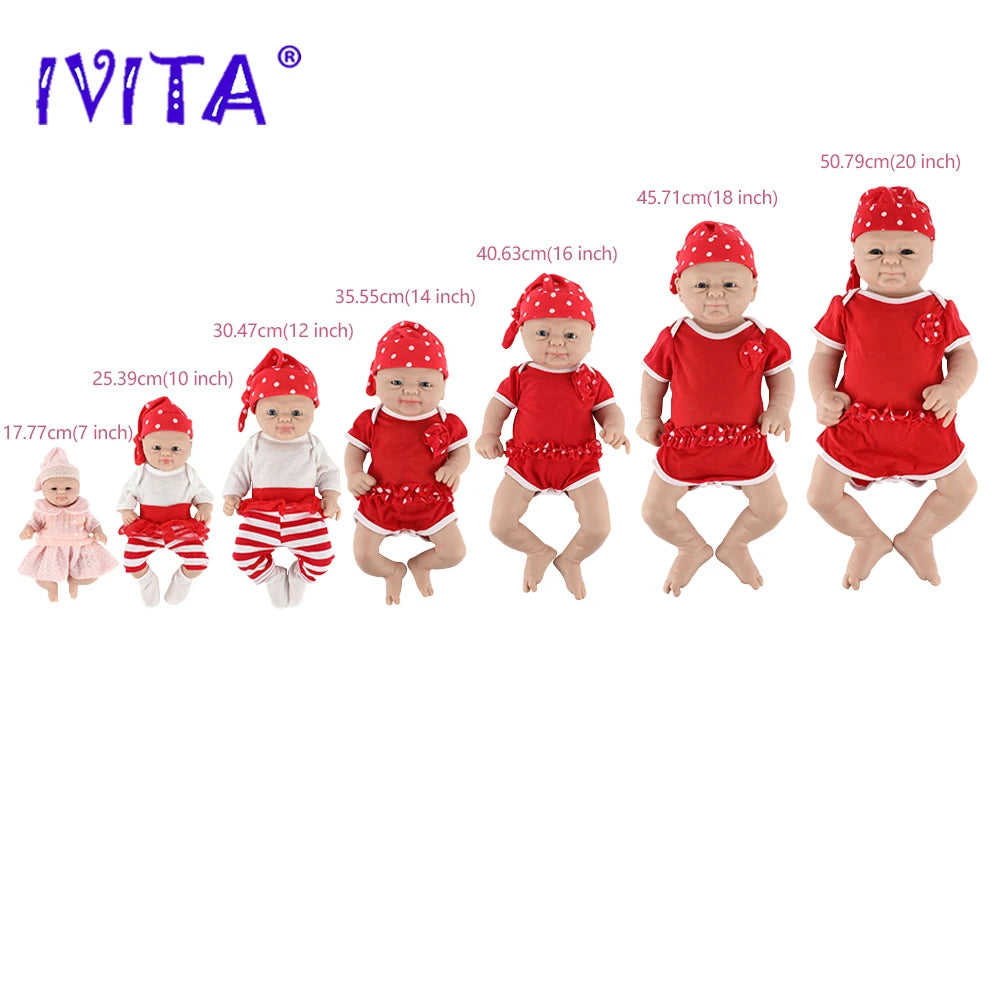 IVITA Silicone Reborn Doll Wholesale Realistic Baby Girl Toys Lifelike Newborn Baby Painted Dolls for Children Christmas Gift
