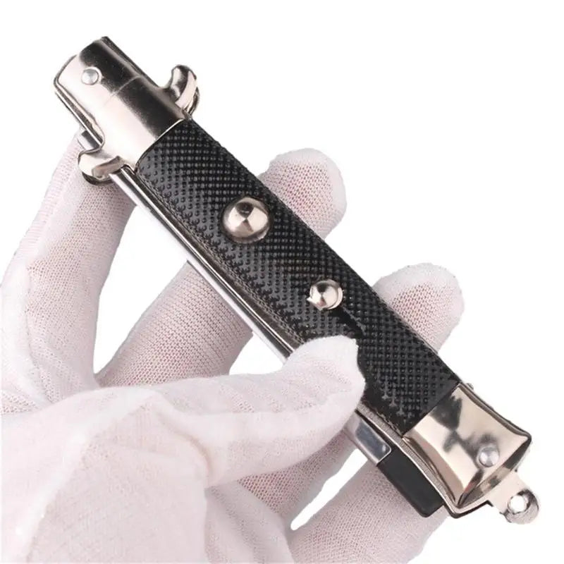 Switch Blade Comb Automatic Push Button Folding Barber Comb Portable Metal Spring Jump Brush Mens Pocket Comb Salon Beauty Tool