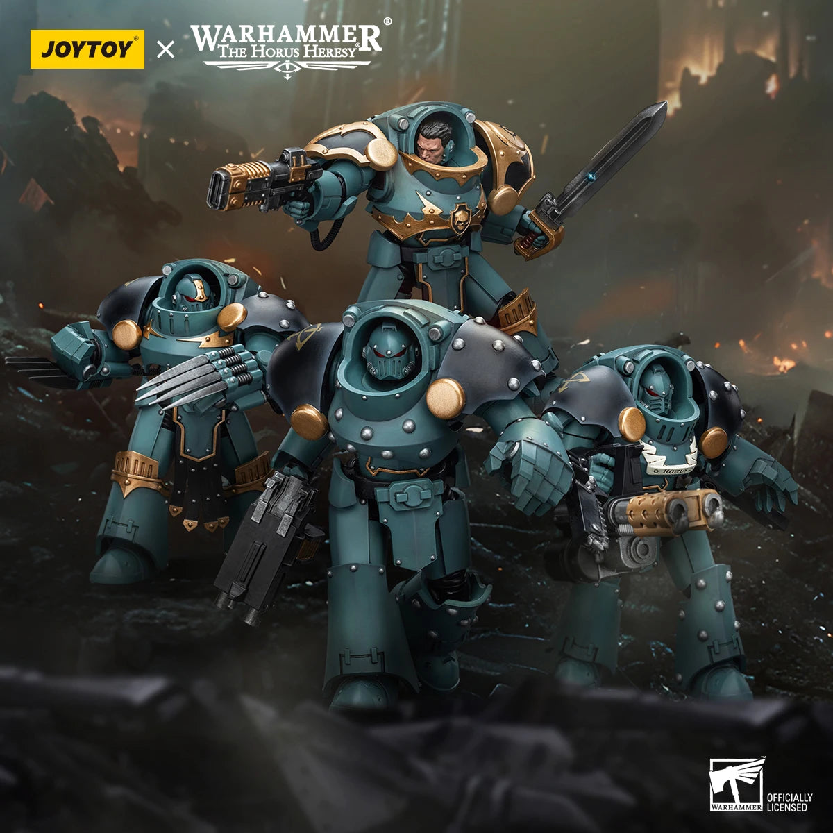 JOYTOY Warhammer 30K 1/18 Action Figures Sons Of Horus Tartaros Terminator Squad Collectibles Model