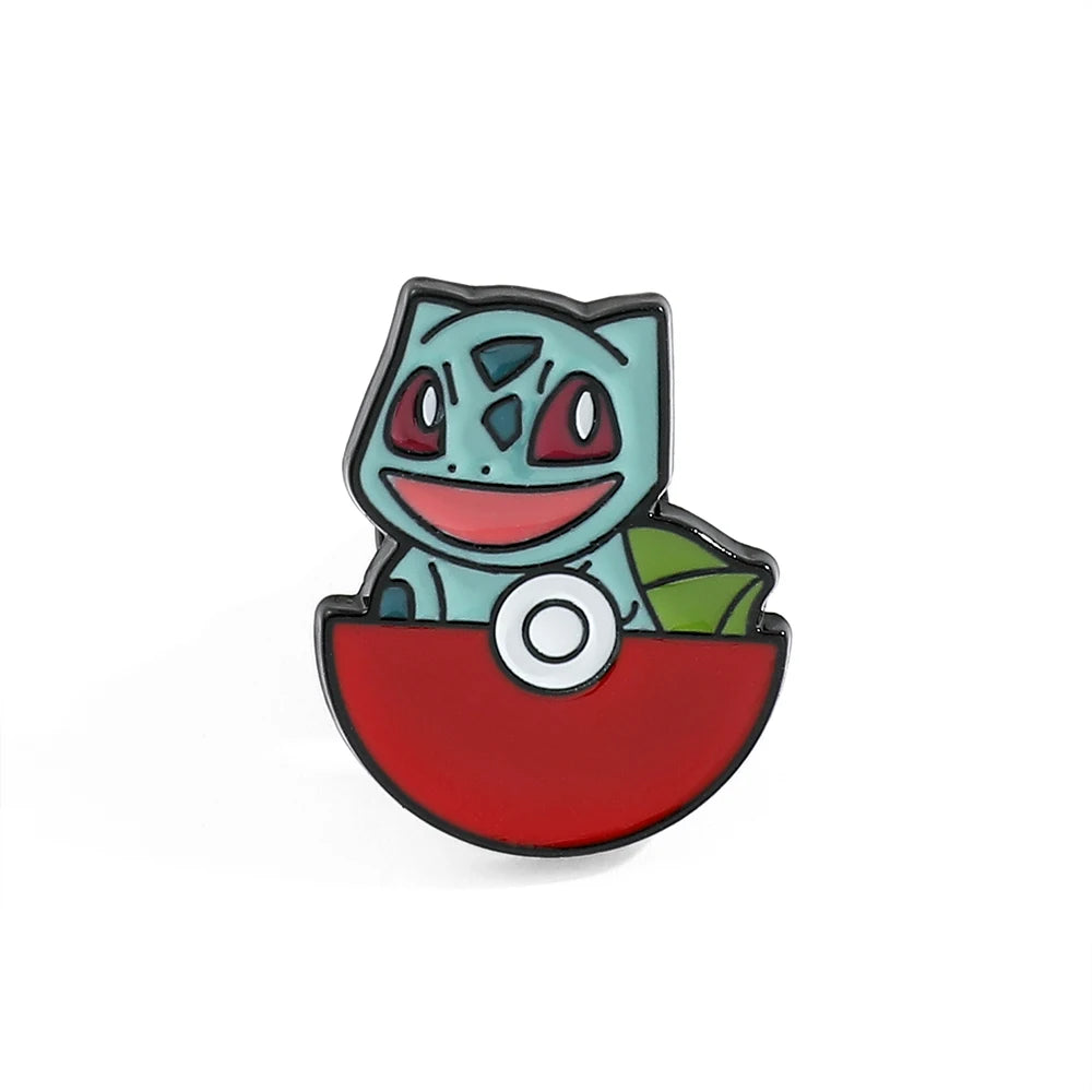 Anime Pokemon Enamel Pin Kawaii Poke Ball Pikachu Squirtle Charmander Metal Badge Brooch Jacket Jeans Lapel Pin Toys Accessories