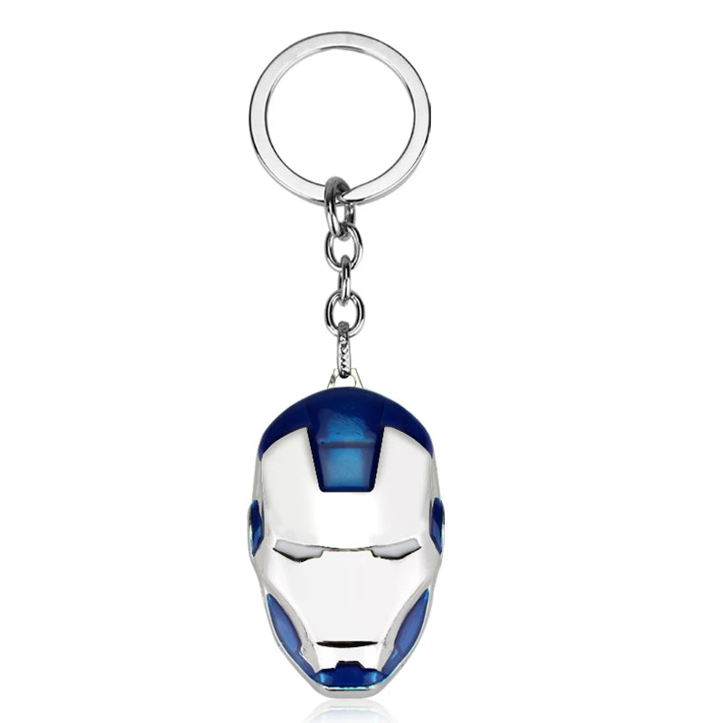 Marvel Avengers Keychain Superhero Iron Man Helmet Metal Pendant Keyring Car Backpack Key Holder Trend Jewelry Accessories Gifts
