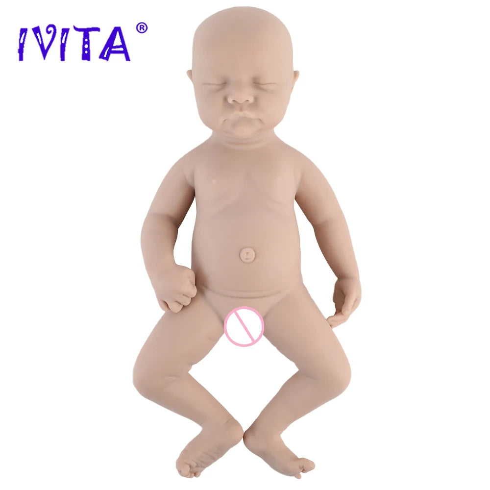 IVITA Silicone Reborn Baby Doll Unpainted Realistic Lifelike Girl Toy for Children Wholesale Lifelike Bebe Dolls