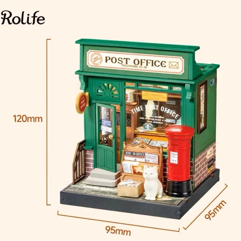 Robotime Rolife Miniature House for Kids 4 Kinds of Beautiful Design Wooden Toys for Girls Play Building Kits with Family