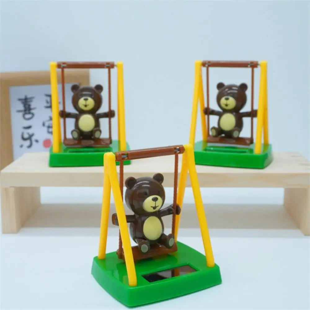 Swinging Solar Dancer Toy Cute Swing Bear Solar Dancing Bear Toy Solar Powered Figurine Car Dashboard Decor For Car Office Desk