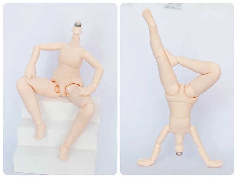 New Big 1/8BJD Body White Skin Ball Joint Body Doll Accessories Boy Girl Toy for BJD GSC doll head