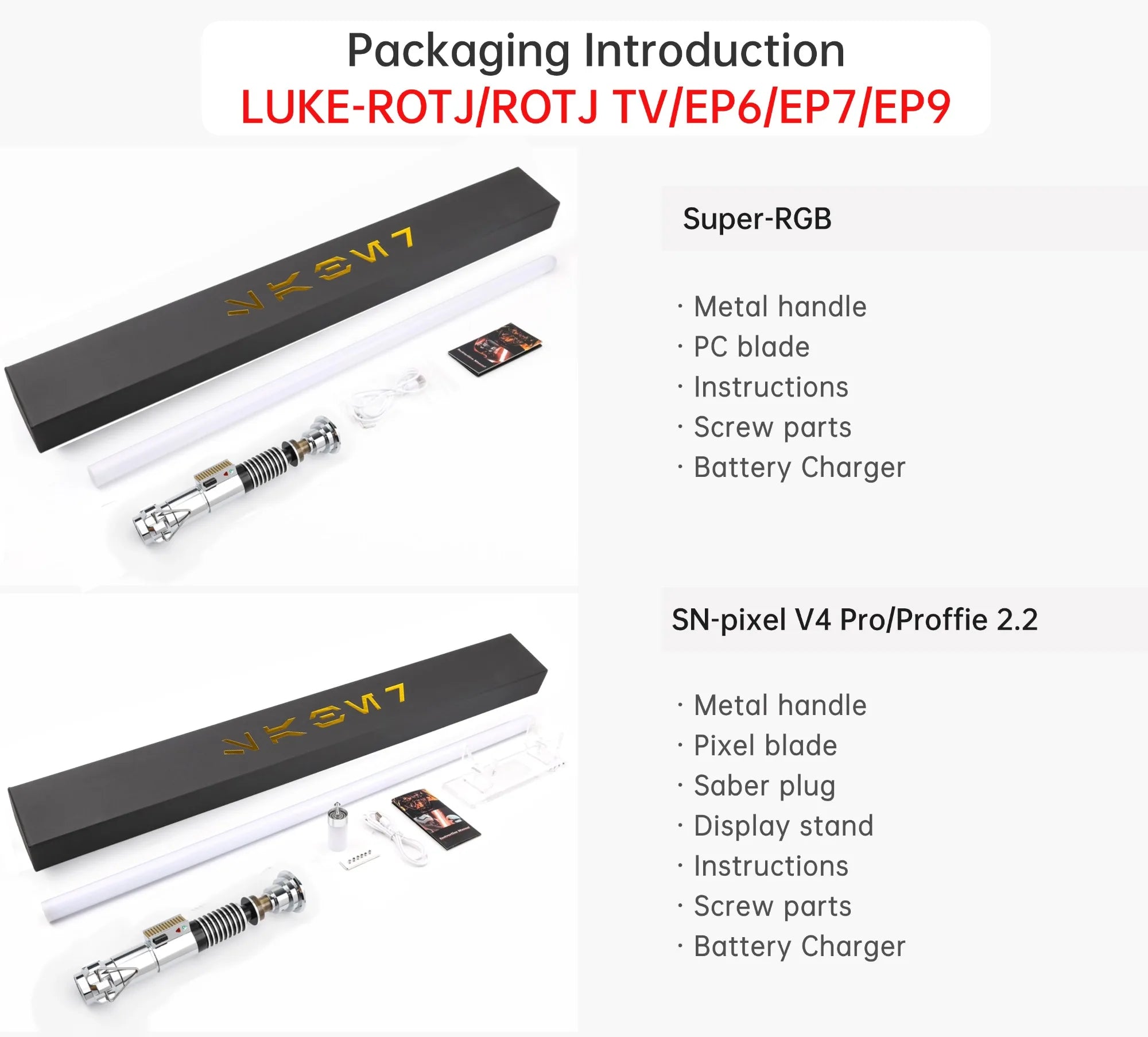 TXQ LUKE Skywalker 5-4 Stars Lasers Combat Lightsaber Proffie Smooth Swing Blaster Metal Toys Cosplay Gift Juguetes lightstick