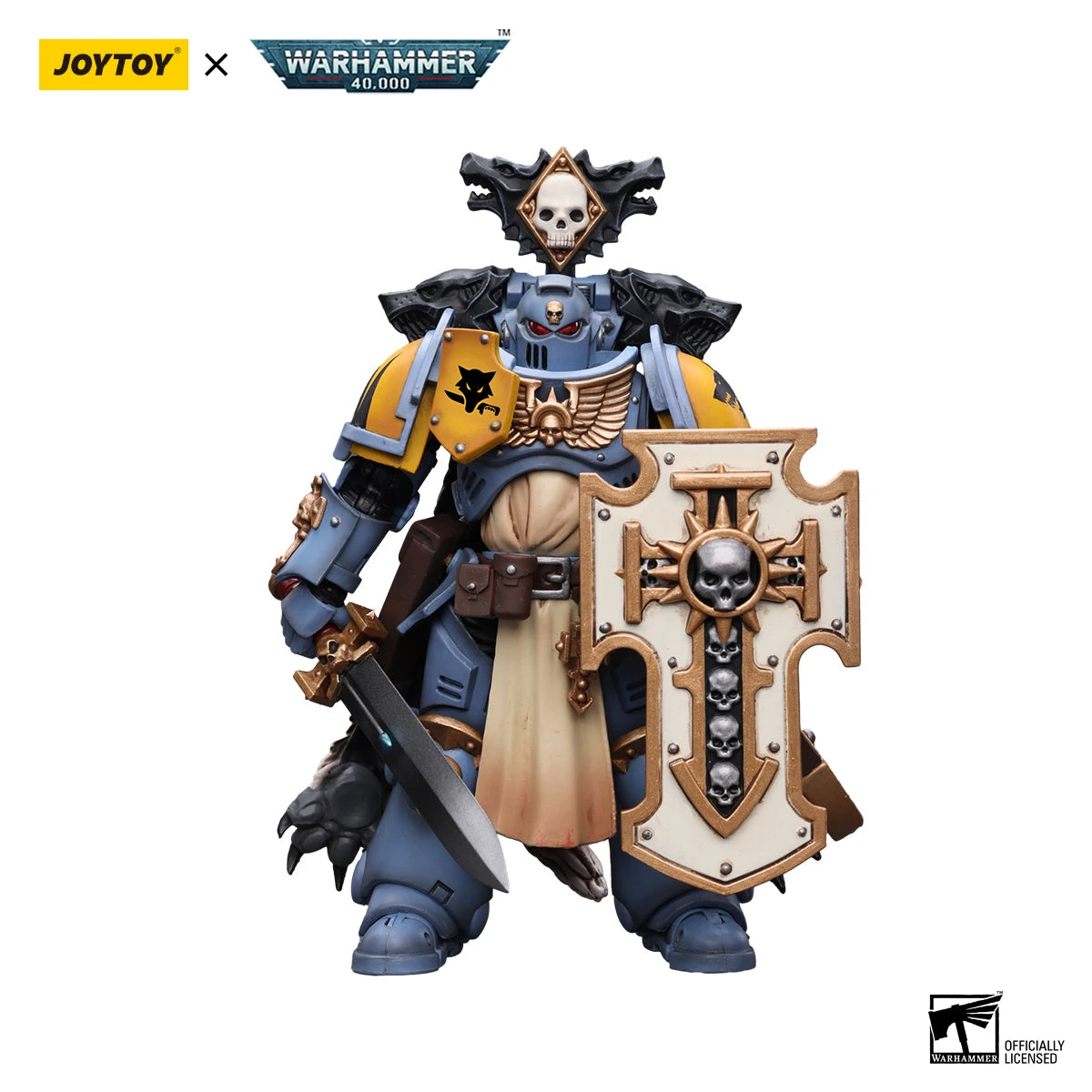 JOYTOY Warhammer 40K 1/18 Action Figure Primaris Space Marines Imperial Fists Bladeguard Veteran4PCS Anime Military Model