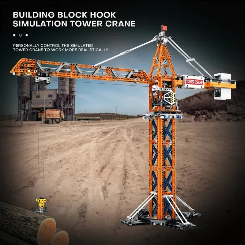 1288PCS Remote Control Tower Crane Building Blocks City Jib Crane Electric Technology RC Bricks Set Kids Play House Toys Gifts