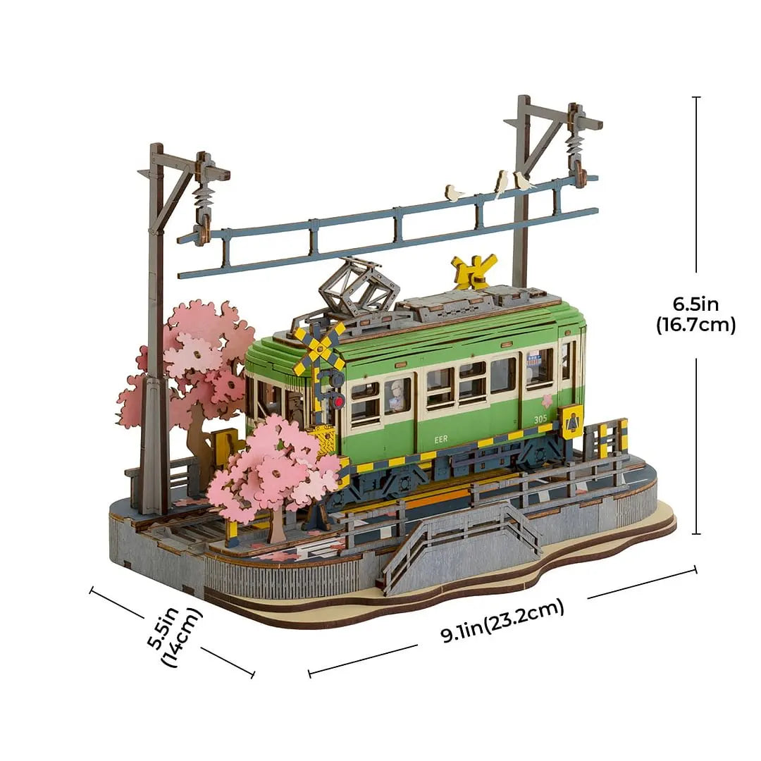 Robotime Rolife Sakura Journey Wooden Assemble Car Eco-friendly 3D Wooden Puzzle for Kids Funny Toys Building Block Kits