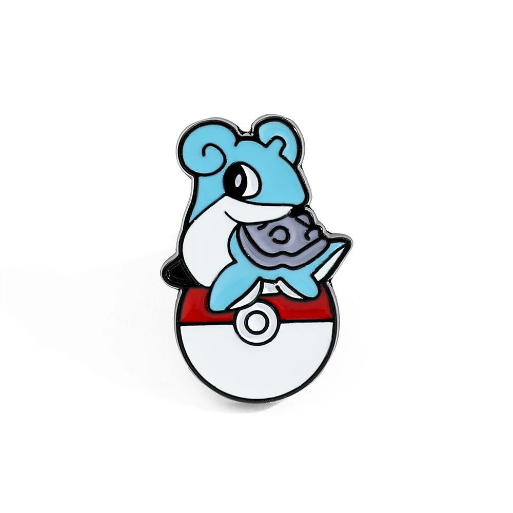 Anime Pokemon Enamel Pin Kawaii Poke Ball Pikachu Squirtle Charmander Metal Badge Brooch Jacket Jeans Lapel Pin Toys Accessories