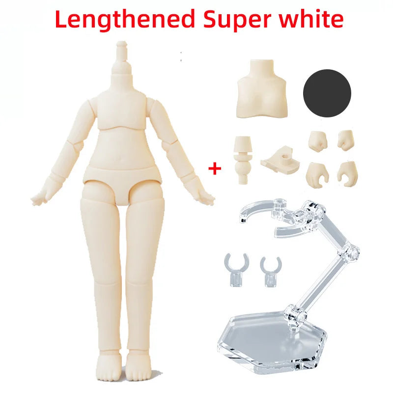 New 11cm 9.6cm YMY Body Doll Toys 1/12 Bjd OB11 White Skin Nude Dolls Body for Obitus,Molly, Gsc Stodoll Head Doll Accessories