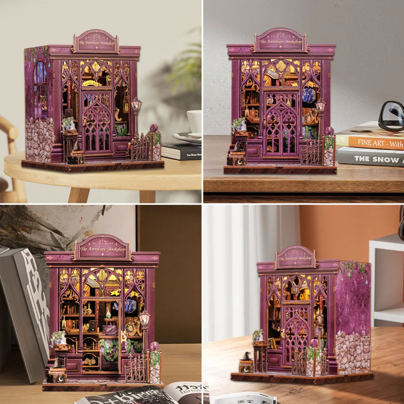 Cutebee DIY Miniature Booknook 3D Wooden Puzzle Bookshelf Insert for Dollhouses Perfect Child Birthday Gift Home Decor