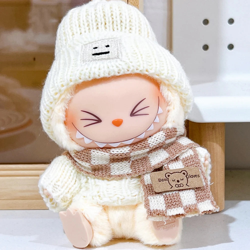 17cm Kawaii Labubu Plush Doll'S Clothes Outfit Accessories Decorative Plushies Soft Cartoon DIY Animal Toy Costume for Gift