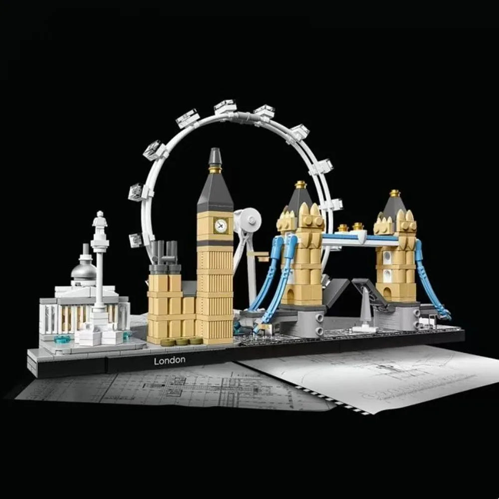 Creative stree View London Sydney Chicago Building Blocks Classic City Model Toys Gift 21033 21032 21034 21038 21047