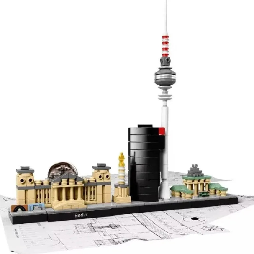 Creative stree View London Sydney Chicago Building Blocks Classic City Model Toys Gift 21033 21032 21034 21038 21047