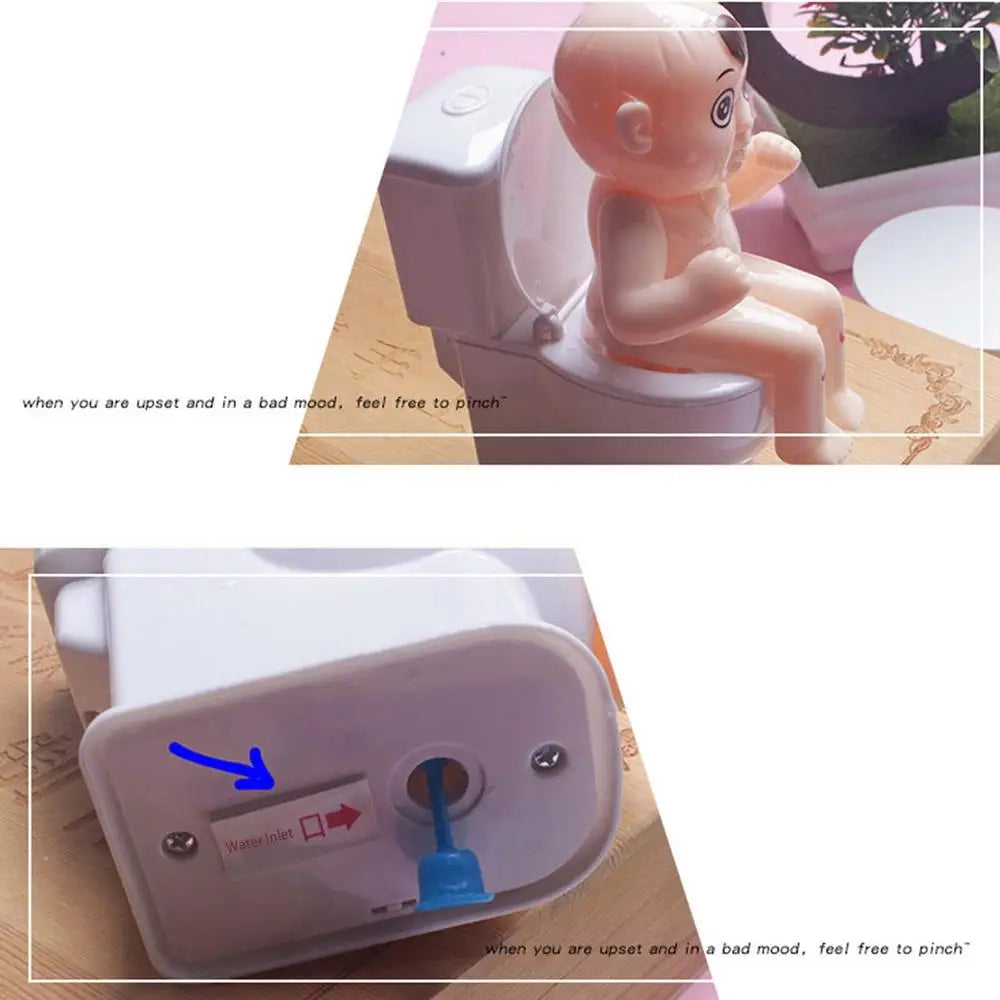 Novelty Squirt Toilet Toy With Pee Doll Toilet Pee Cartoon Boy Water Spray Trick Funny Children Tricky Shooting Water Toilet Toy