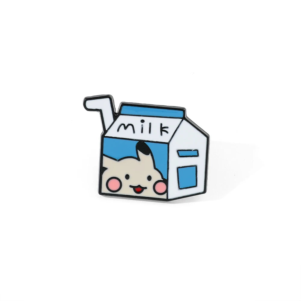 Sanrio Cola Hello Kitty Fries Kuromi Enamel Pin Pokemon Sandwich Pikachu Hamburger Charmander Metal Badge Brooch Gifts