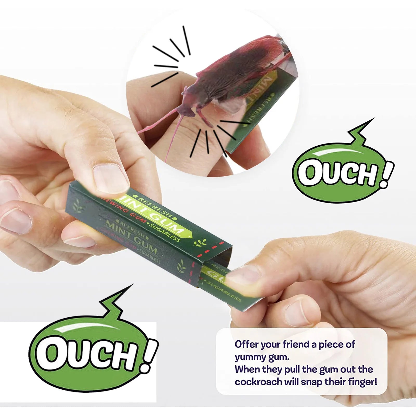 Cockroach Prank Shocking Chewing Toy Pull Spoof Trick For Children Head Toys Novelty Funny Toy Games Baby 4 Months Fast Shipping