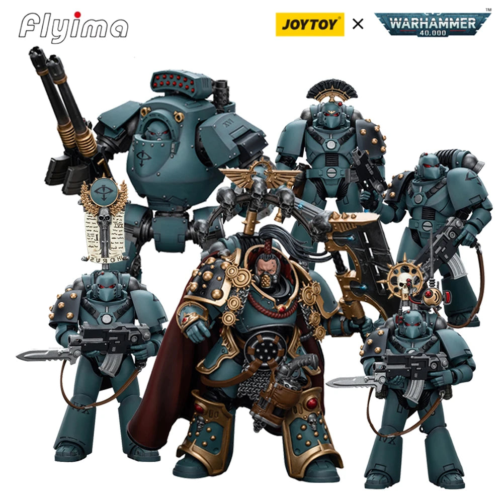JOYTOY Warhammer40K 1/18 6PCS Action Figures Sons of Horus MKVI Tactical Squad Dreadnought Anime Model