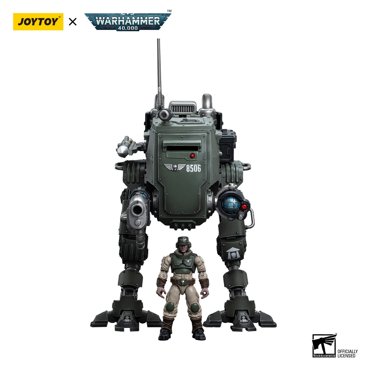 JOYTOY Warhammer 40k 1/18 Action Figure Astra Militarum Cadian Armoured Sentinel Anime Military Model