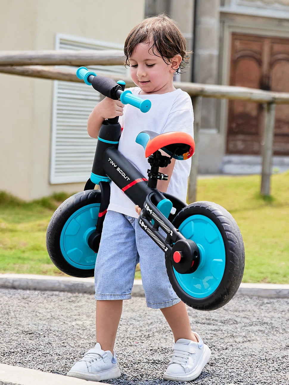 UBRAVOO Tiny Scout Balance Bike 3 4 5 Years , 4-in-1 with Optional Support Wheels and Pedals, Saddle Height Adjustable,JL102