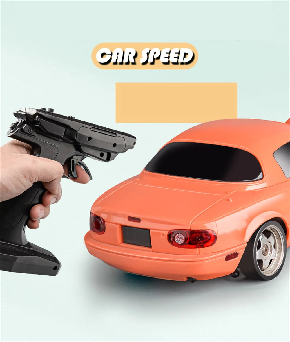 LDRC 1804 RTR 1/18 2.4G RWD RC Car Drift for Mazda MX-5 Gyro LED Light On-Road Full Proportional Alloy Body Shell Racing Vehicle