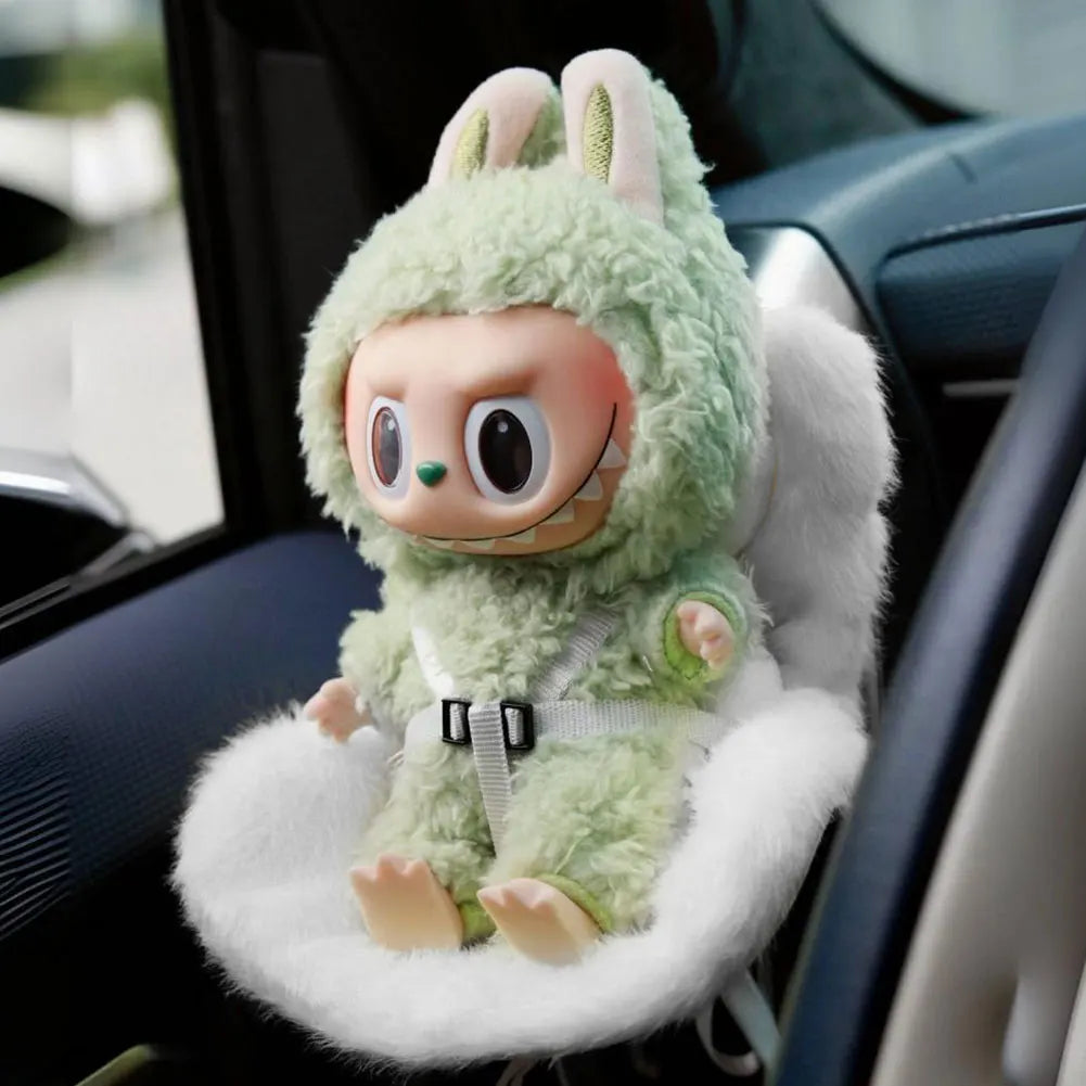 New 15-17cm doll Seat Labubu Doll Safety Seat Cute Doll Air Outlet Aromatherapy decoration high-grade Car Interior Decoration