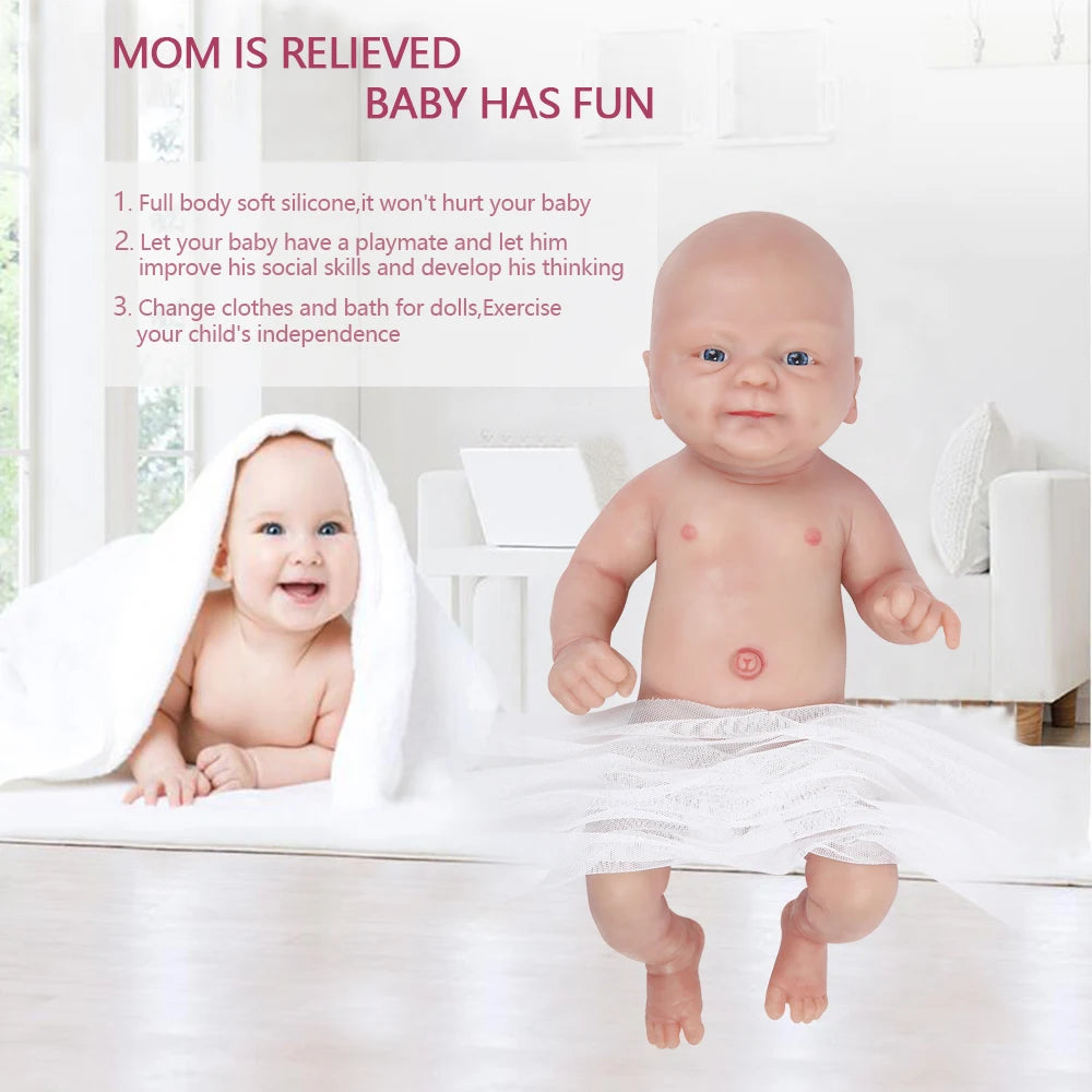 IVITA WB1512 14" 100% Full Body Silicone Reborn Doll coco Soft Dolls Realistic Boy Baby DIY Blank Children Lifelike Bebe Toys