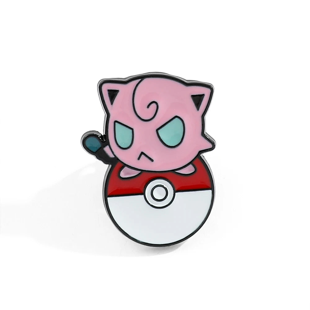 Anime Pokemon Enamel Pin Kawaii Poke Ball Pikachu Squirtle Charmander Metal Badge Brooch Jacket Jeans Lapel Pin Toys Accessories