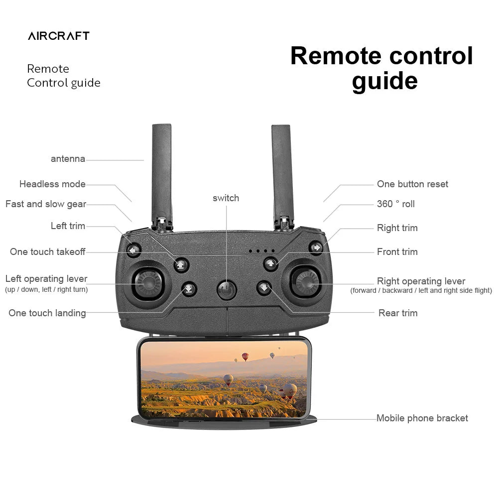 E99 Pro Drone Quadcopter with HD 6K Photography Four Axis RC Handle Altitude Fixation UAV Helicopter Toy for Aerial Photography
