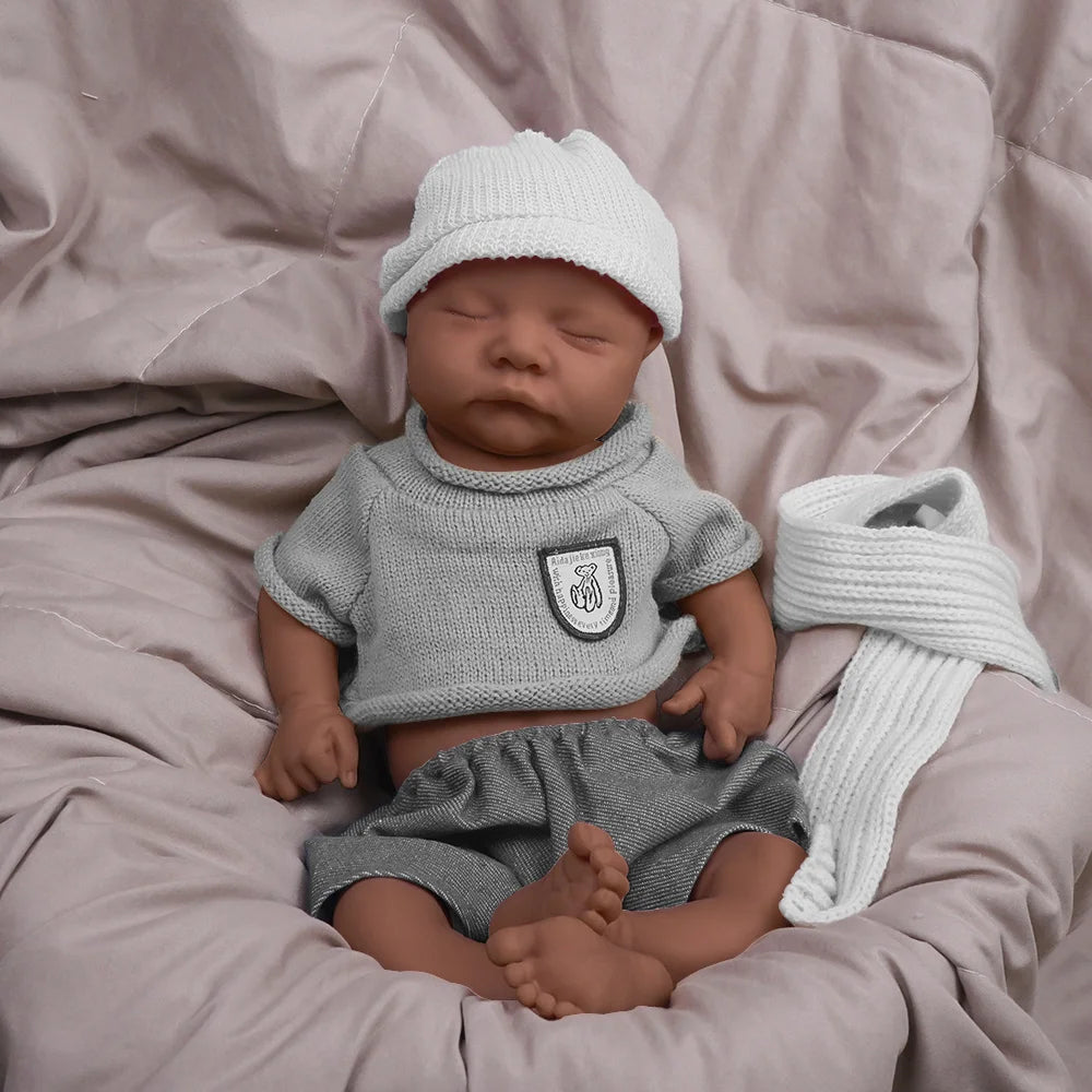 17.72 inch full body soft silicone boy reincarnation doll washable, with realistic baby touch design toy | Gift π| collect