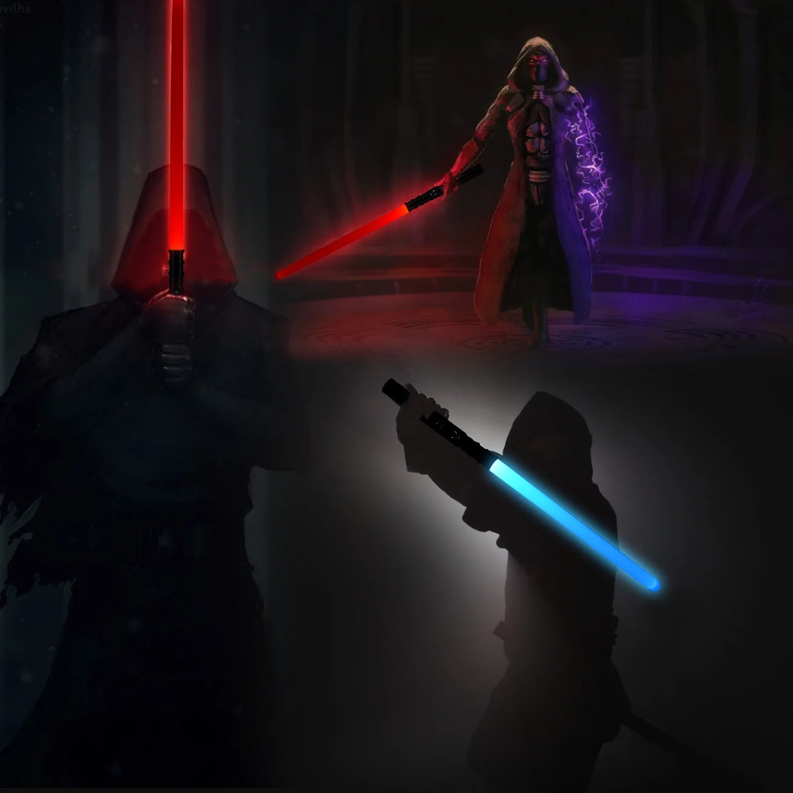 RGB 7 Colors Lightsaber with Sound Adjustable Fighting Sound Effects Birthday Party Christmas Gifts Costumes Prop for Kids, 63cm