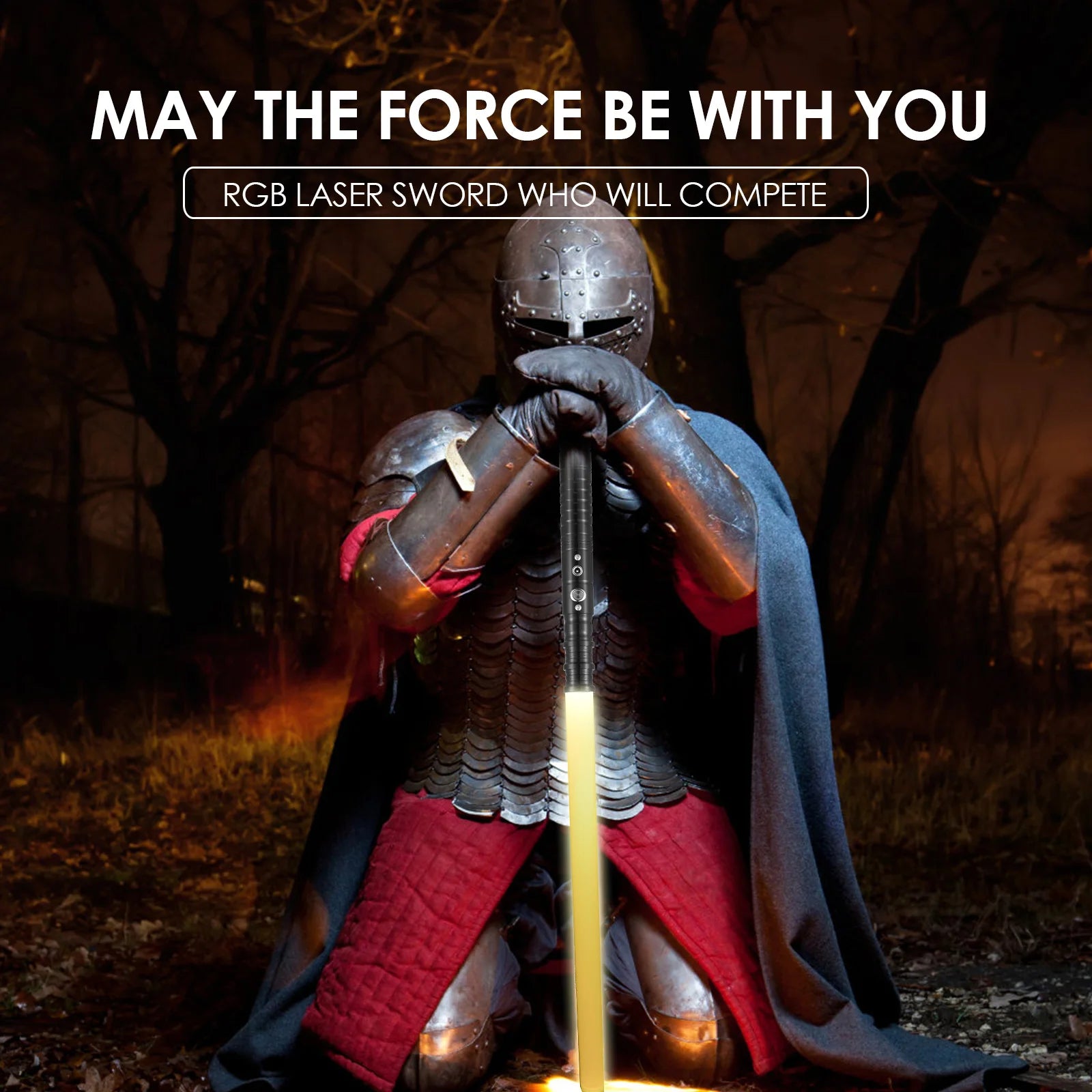 RGB 7 Colors Lightsaber with Sound Adjustable Fighting Sound Effects Birthday Party Christmas Gifts Costumes Prop for Kids, 63cm