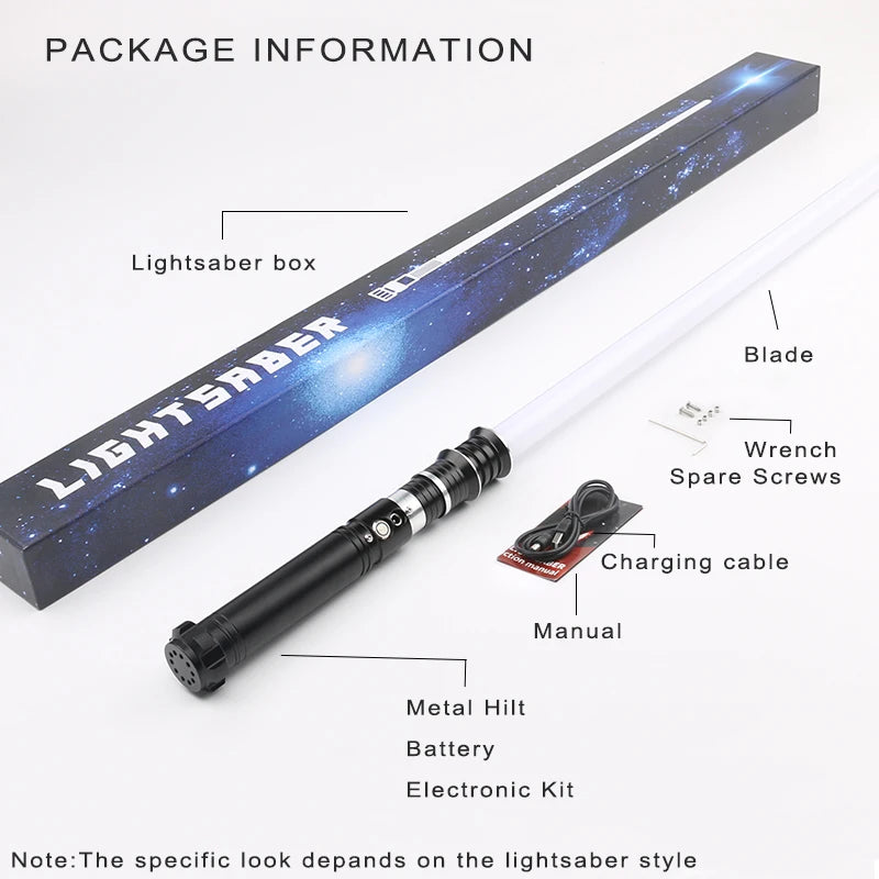 TXQSABER Lightsaber Heavy Dueling RGB Color Changing Metal Hilt Smooth Swing Blaster May 4th Cosplay Jedi Laser Sword Toys Kid