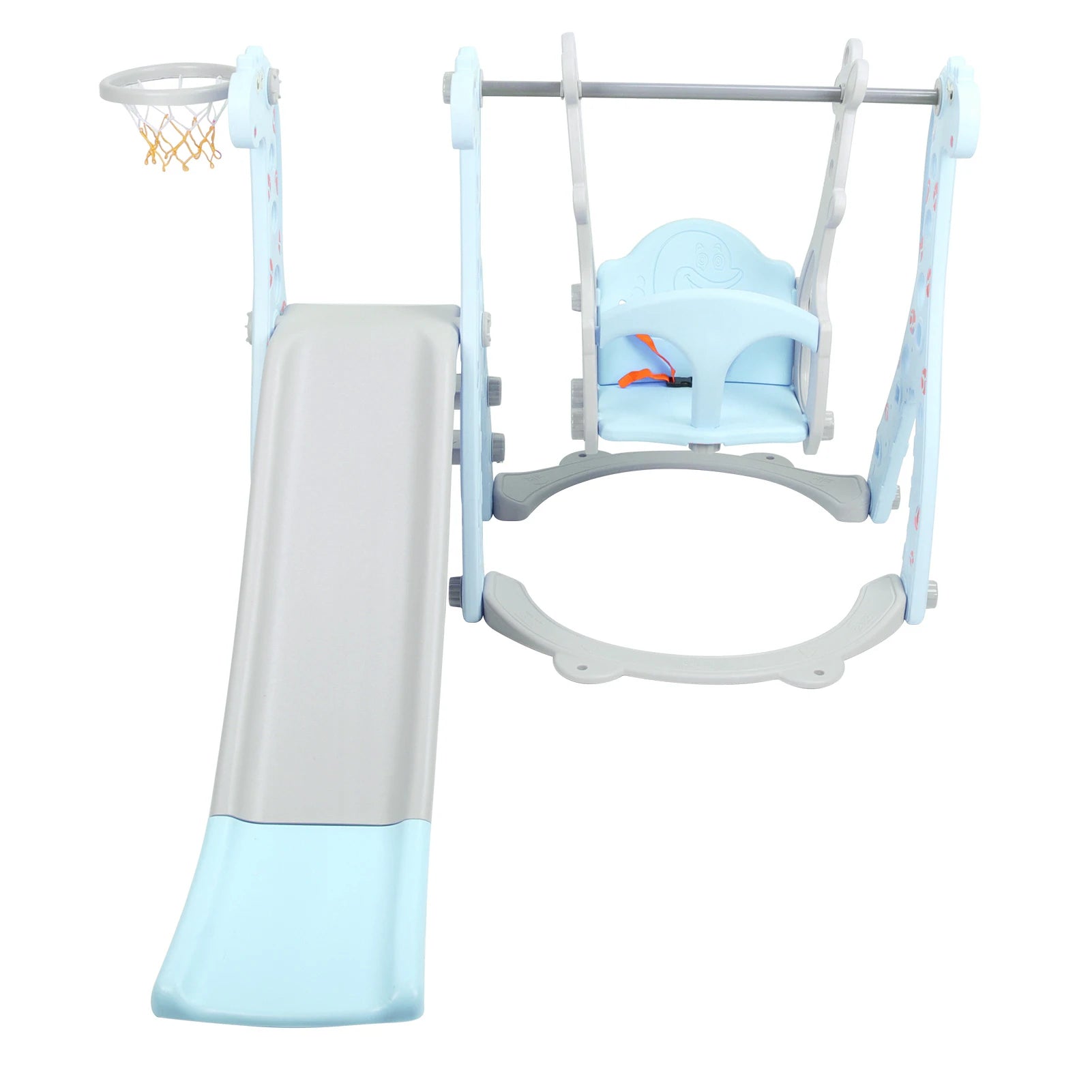 Children Play Slide Set Toddler Climber Swing Set with Basketball Hoop Outdoor Indoor Children Play Slide Set Climber Swing Set