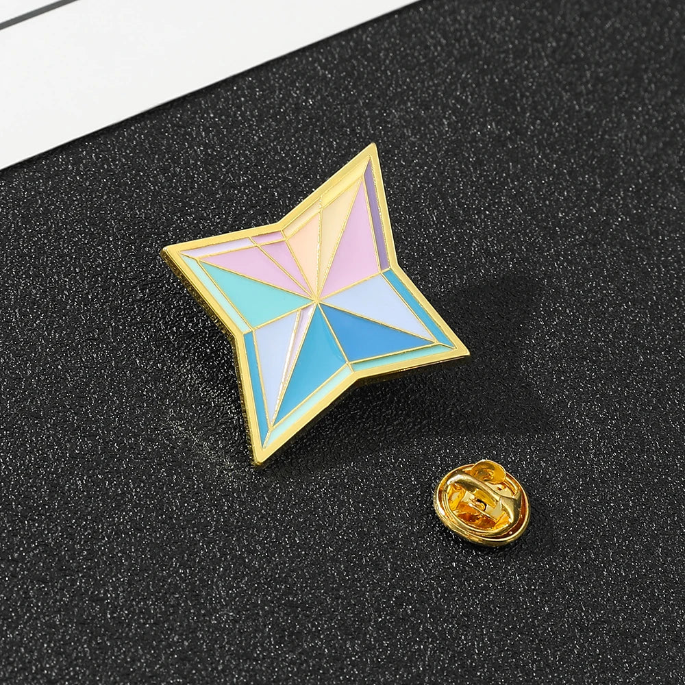 Game Genshin Impact Brooch Cosplay Anime Props Primogems Badge Metal Brooch for Kids Clothing Hat Lapel Pin Accessories Gifts
