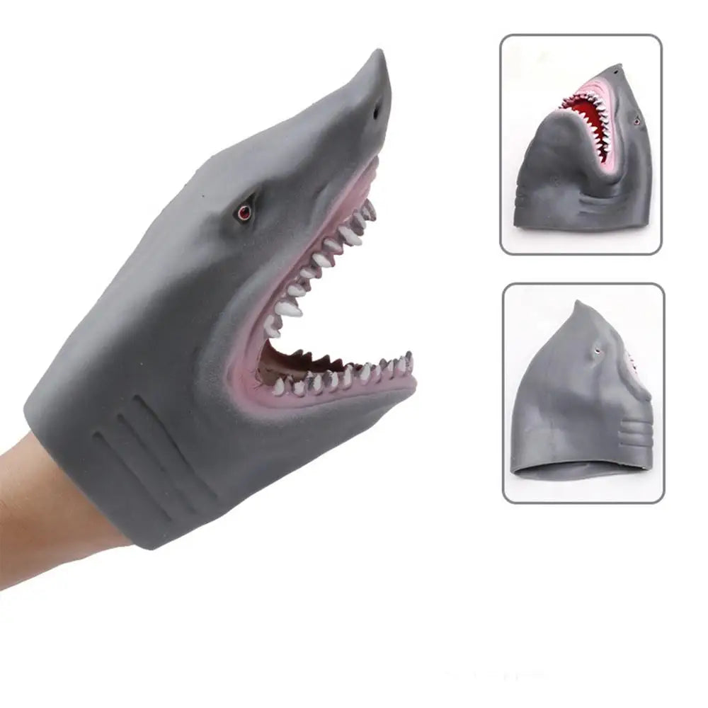 Dinosaur Hand Puppet Glove Soft Rubber Triceratops Shark Model Children Simulation Animal Animation Puppet Toy Boy Birthday Gift