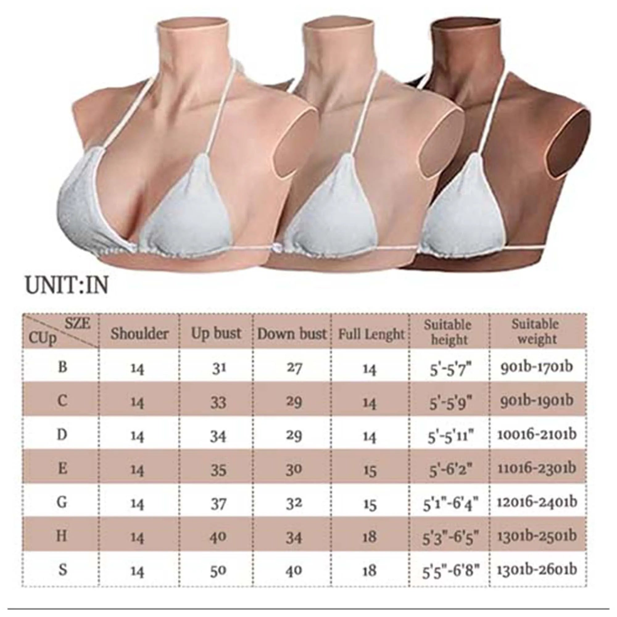Zilasegy Silicone Breast Tgirl Cosplay for MenForms Huge Boob A/C/D/G/H Cup Transgender Drag Queen Shemale Cosplay