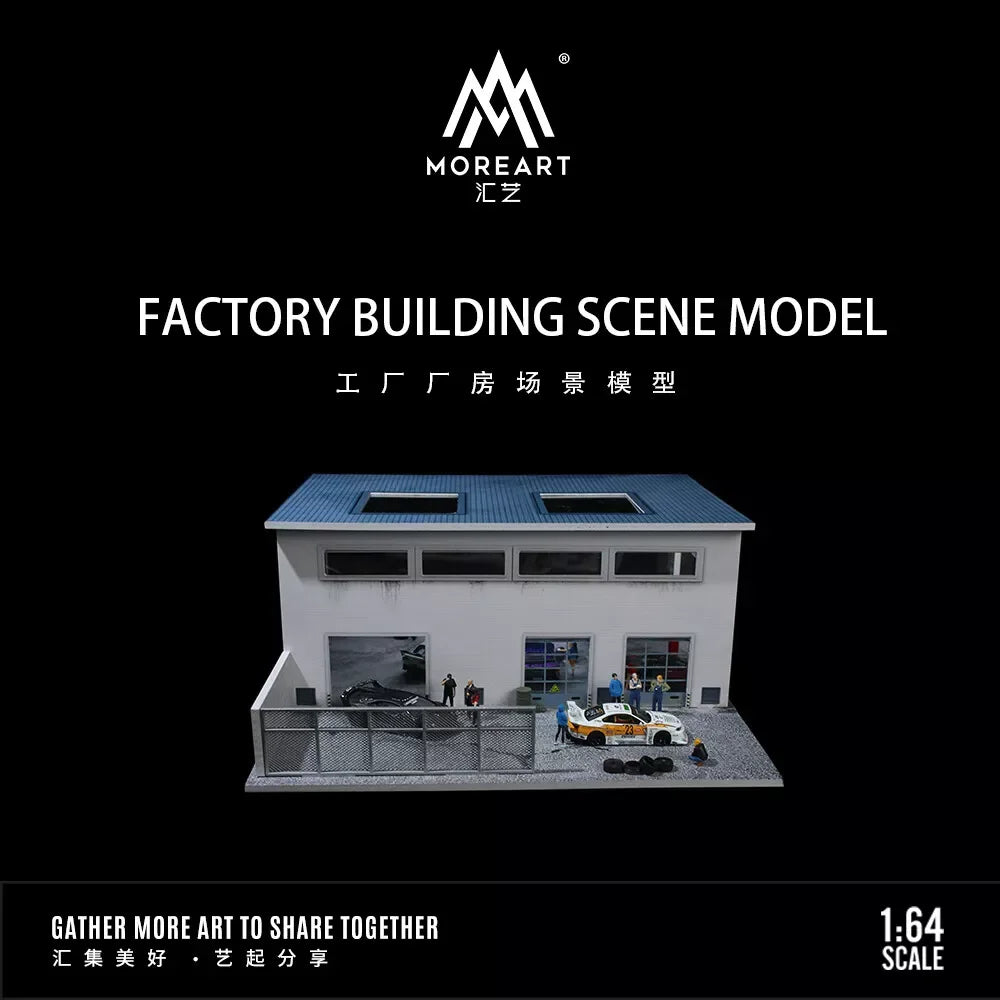 Diorama 1/64 Car Garage Model LED Lighting City Factory Car Parking Lot Scene Building Display Model Toys